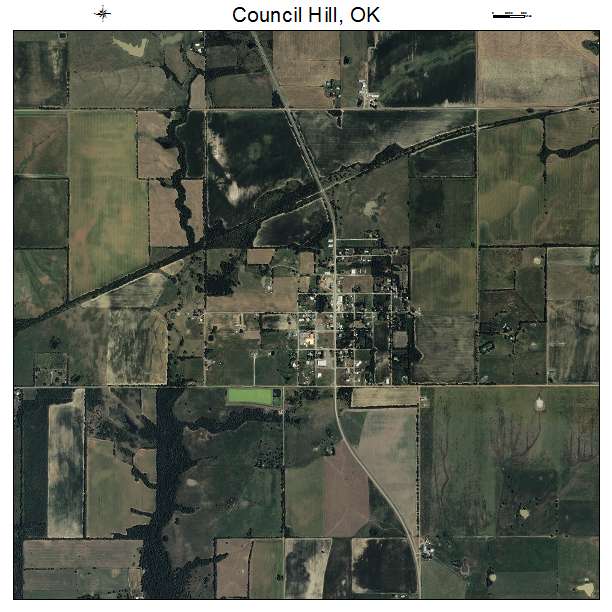 Council Hill, OK air photo map