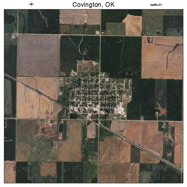 Covington, OK air photo map
