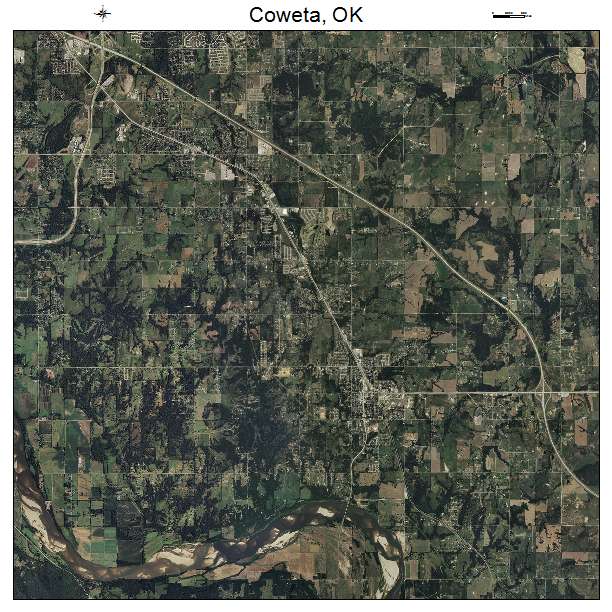 Coweta, OK air photo map