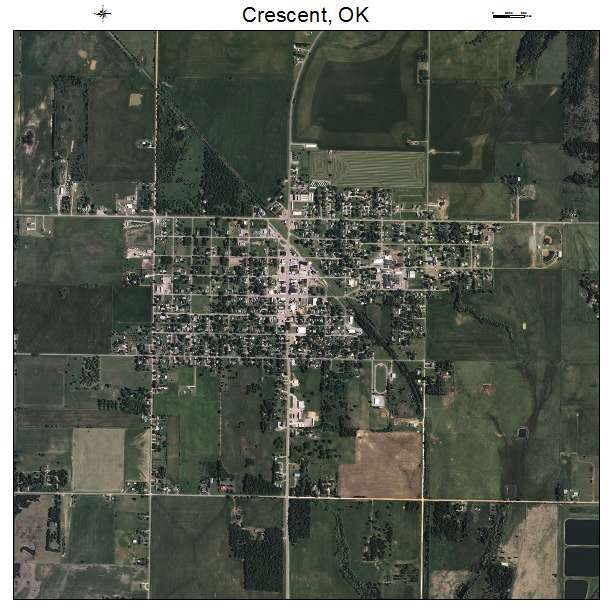 Crescent, OK air photo map