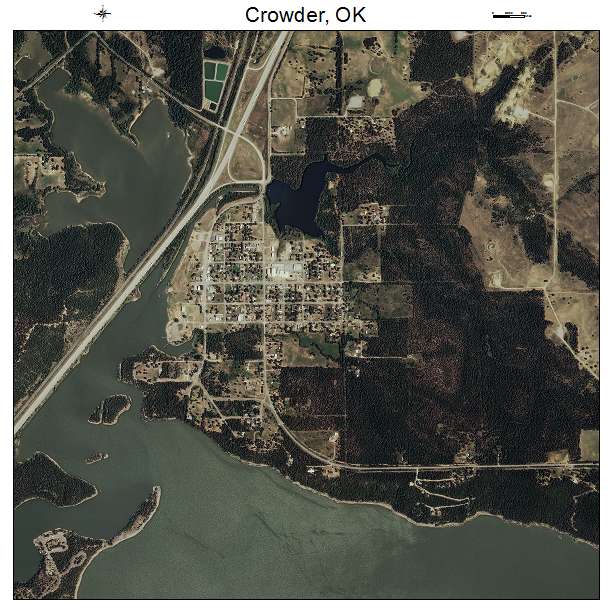Crowder, OK air photo map