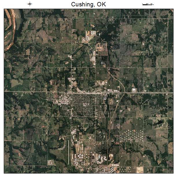 Cushing, OK air photo map