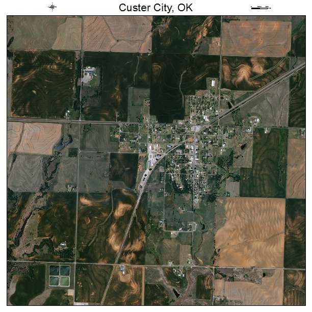 Custer City, OK air photo map