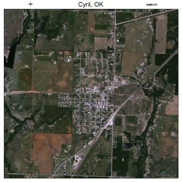 Cyril, OK air photo map