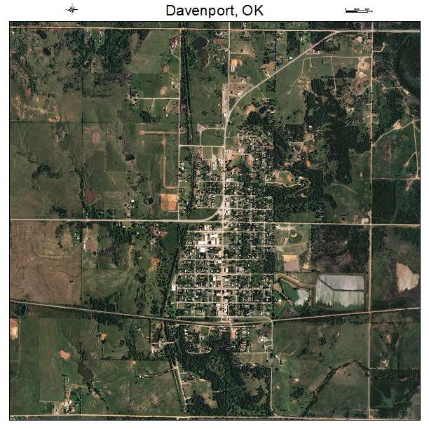 Davenport, OK air photo map