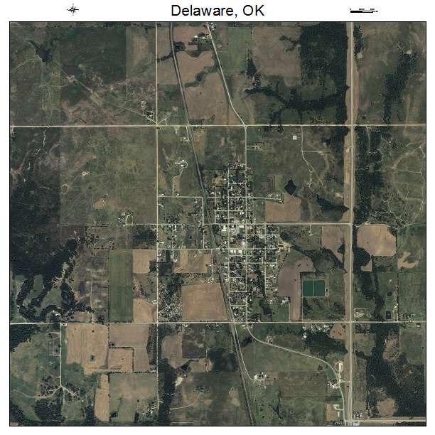 Delaware, OK air photo map