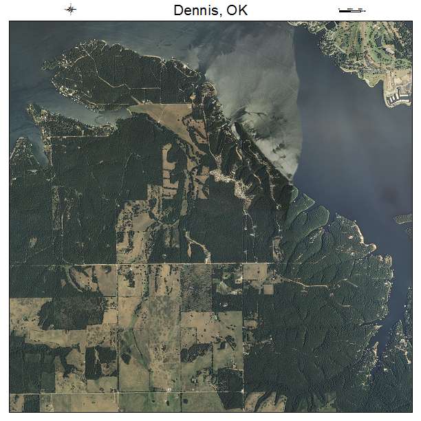 Dennis, OK air photo map