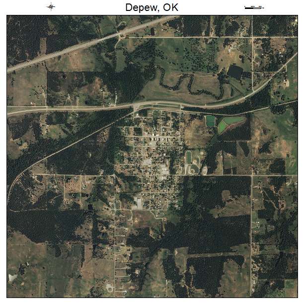 Depew, OK air photo map