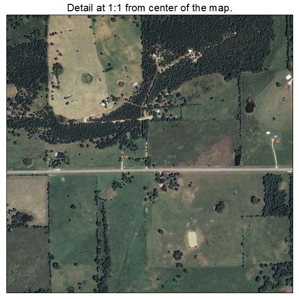 Akins, Oklahoma aerial imagery detail