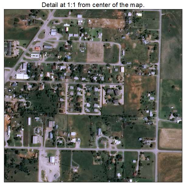 Carnegie, Oklahoma aerial imagery detail