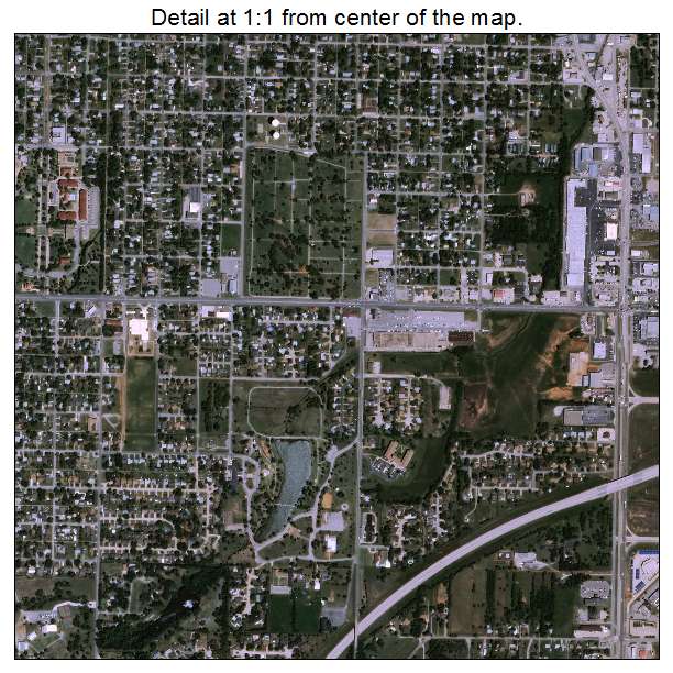 Chickasha, Oklahoma aerial imagery detail