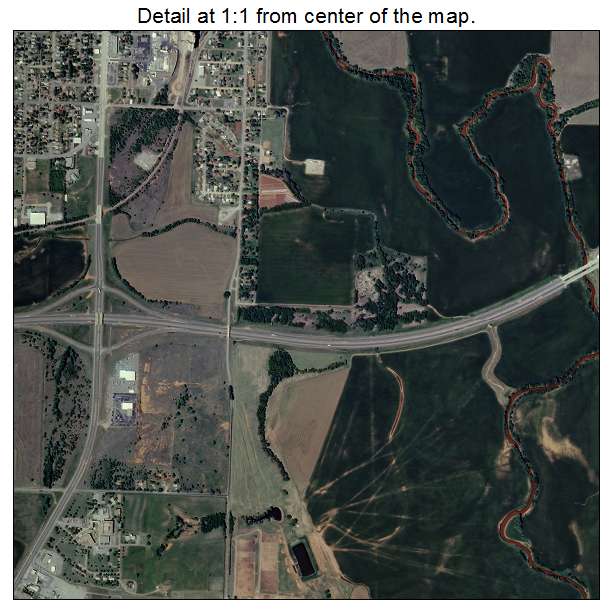 Clinton, Oklahoma aerial imagery detail