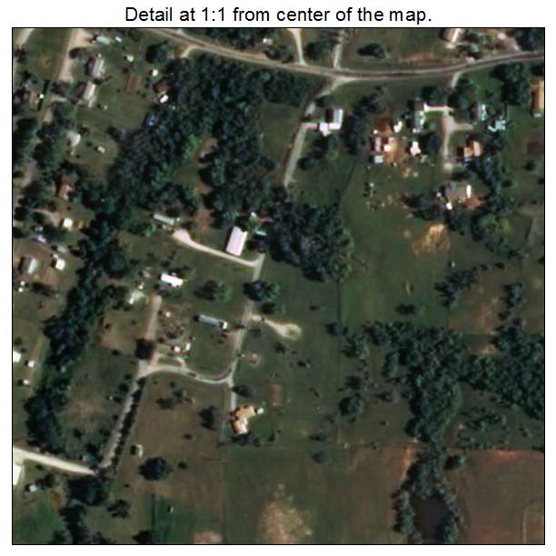 Erin Springs, Oklahoma aerial imagery detail