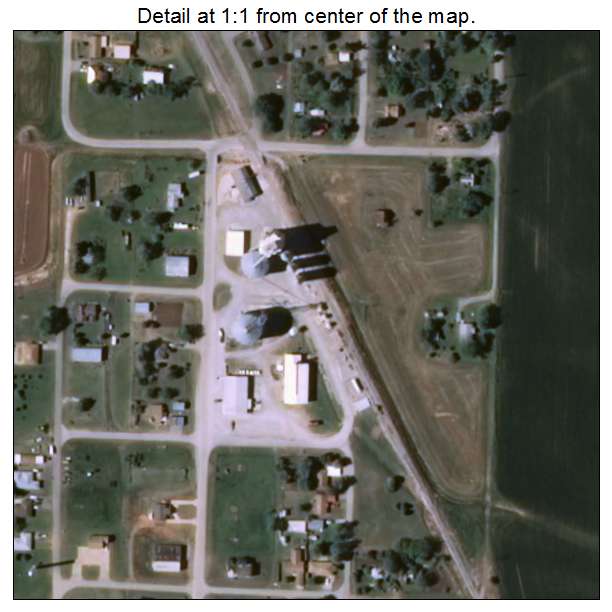 Greenfield, Oklahoma aerial imagery detail