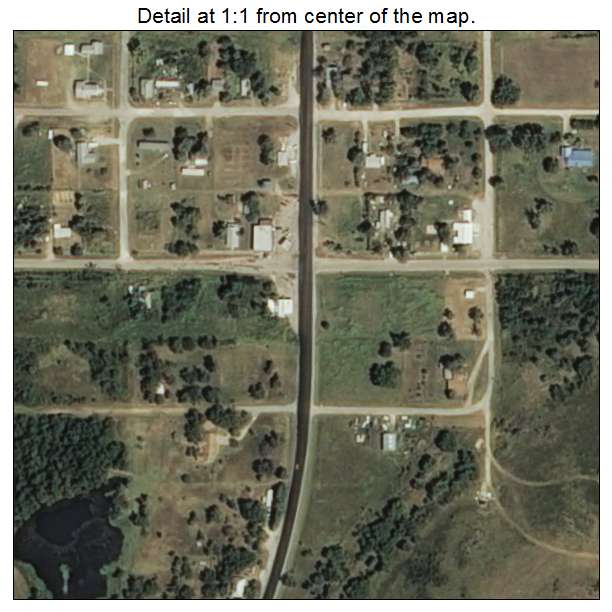 Hallett, Oklahoma aerial imagery detail
