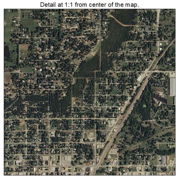 Henryetta, Oklahoma aerial imagery detail