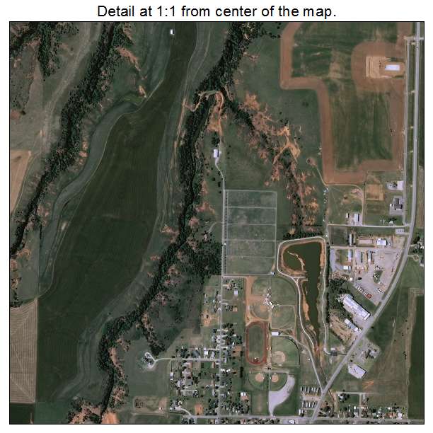 Hinton, Oklahoma aerial imagery detail