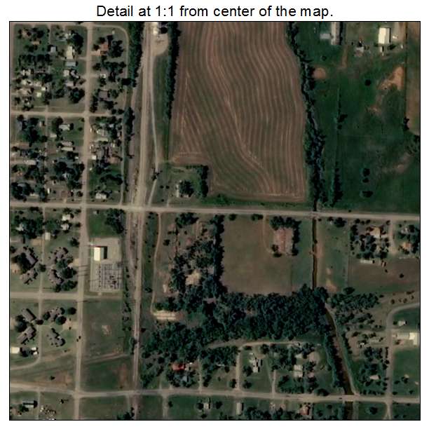 Hobart, Oklahoma aerial imagery detail