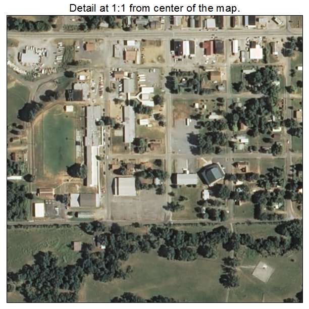 Hulbert, Oklahoma aerial imagery detail