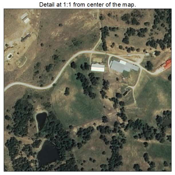 Jamestown, Oklahoma aerial imagery detail