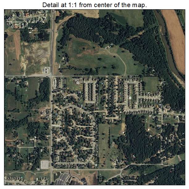 Jenks, Oklahoma aerial imagery detail