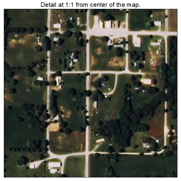 Leon, Oklahoma aerial imagery detail