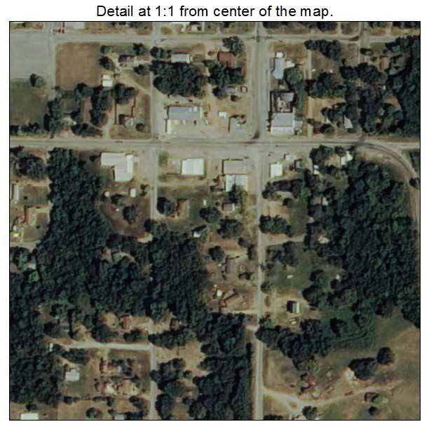Milburn, Oklahoma aerial imagery detail