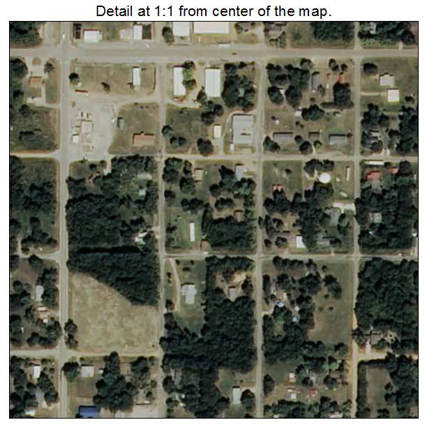 Mill Creek, Oklahoma aerial imagery detail