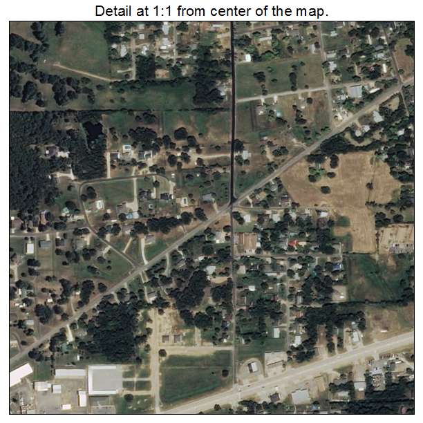 Muldrow, Oklahoma aerial imagery detail