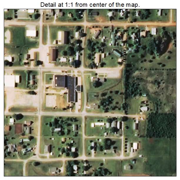 Mulhall, Oklahoma aerial imagery detail