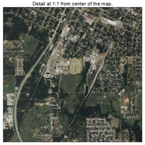 Muskogee, Oklahoma aerial imagery detail