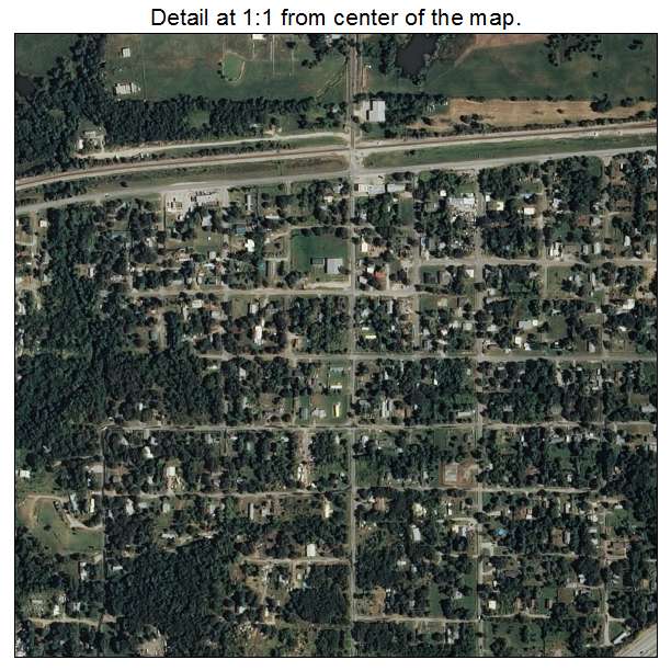 Oakhurst, Oklahoma aerial imagery detail