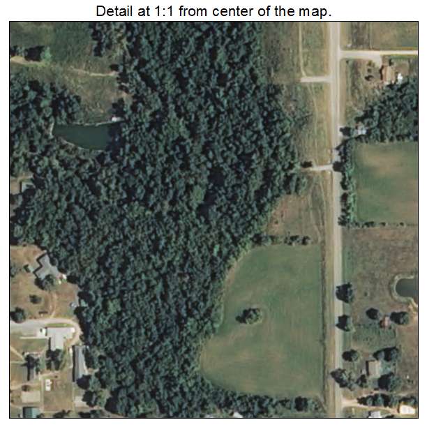 Oaks, Oklahoma aerial imagery detail
