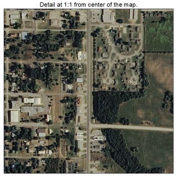 Okemah, Oklahoma aerial imagery detail