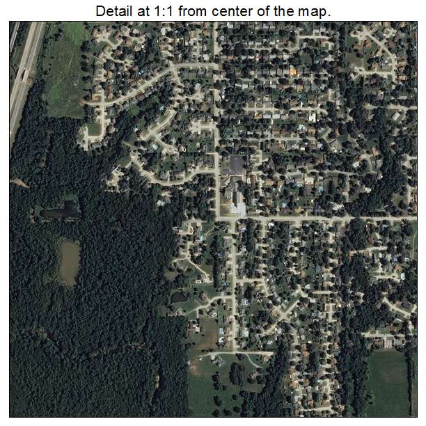 Pryor Creek, Oklahoma aerial imagery detail