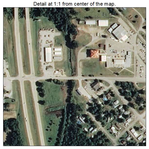 Ramona, Oklahoma aerial imagery detail