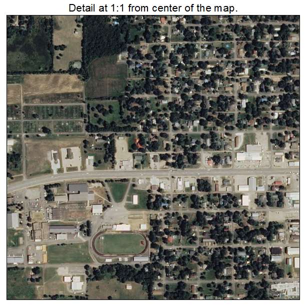 Spiro, Oklahoma aerial imagery detail