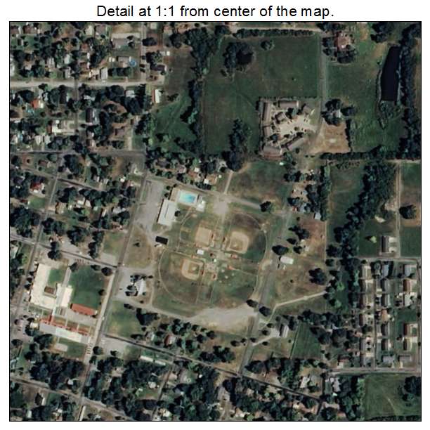 Stigler, Oklahoma aerial imagery detail