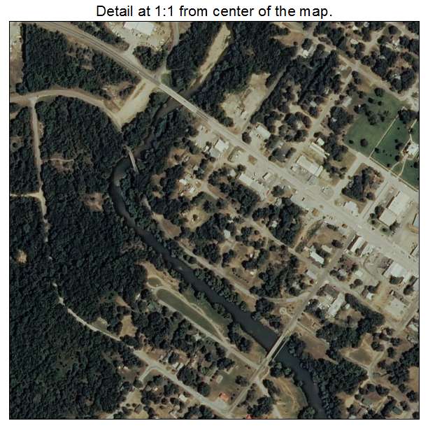 Tishomingo, Oklahoma aerial imagery detail