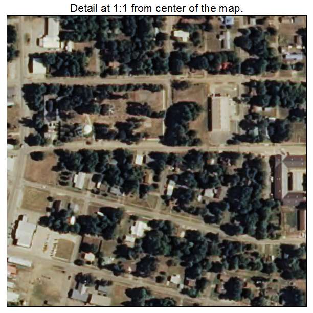 Valliant, Oklahoma aerial imagery detail