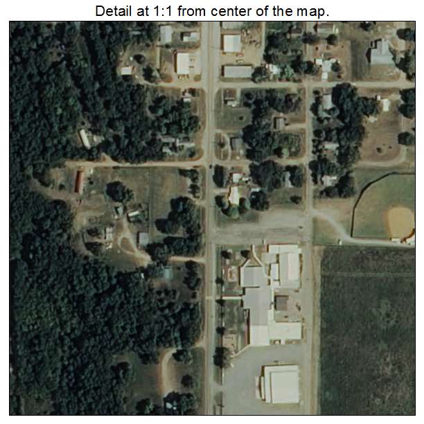 Wapanucka, Oklahoma aerial imagery detail