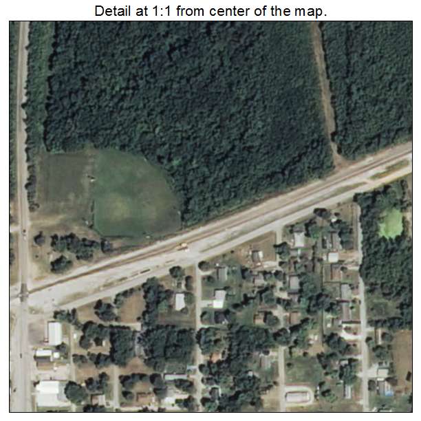 Wyandotte, Oklahoma aerial imagery detail