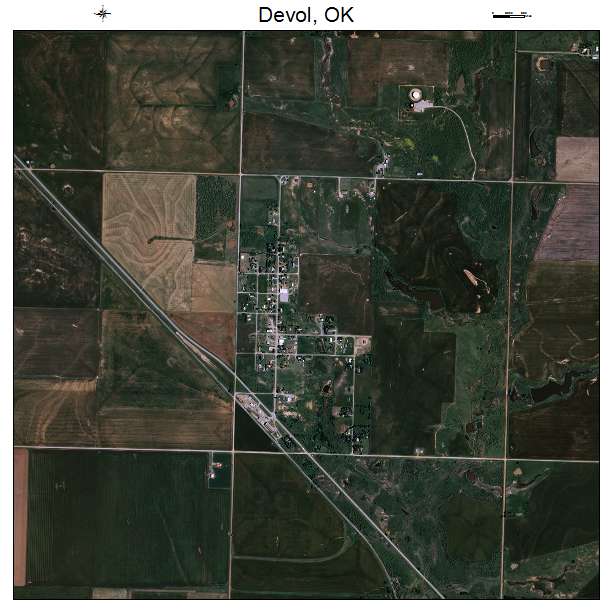 Devol, OK air photo map