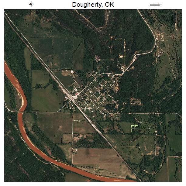 Dougherty, OK air photo map