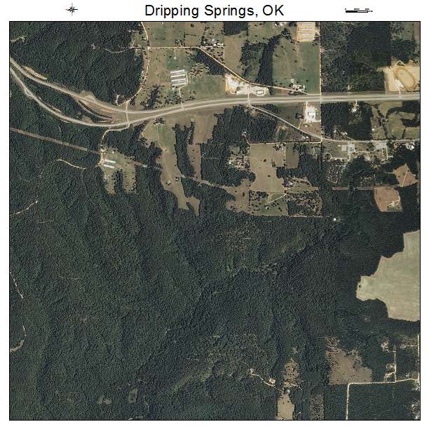 Dripping Springs, OK air photo map