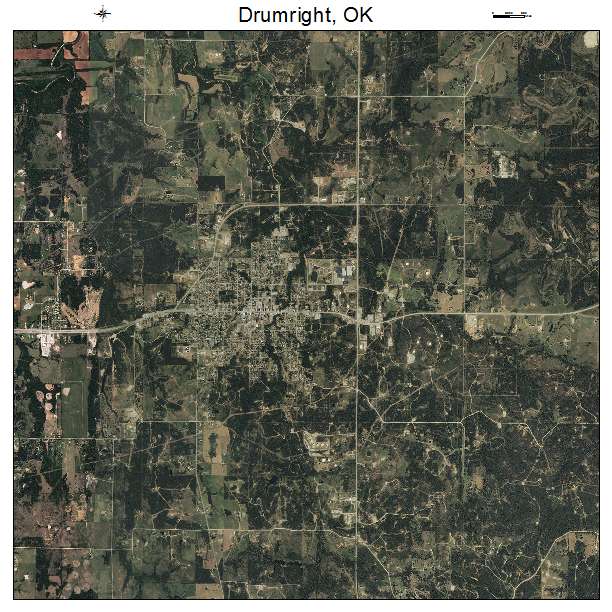 Drumright, OK air photo map
