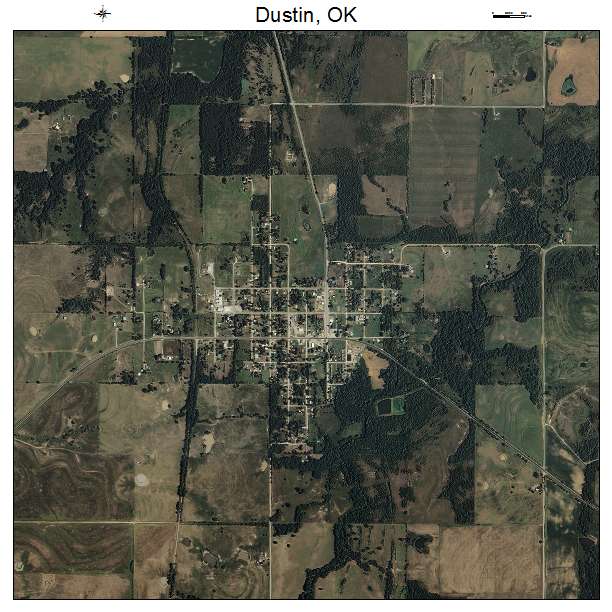 Dustin, OK air photo map