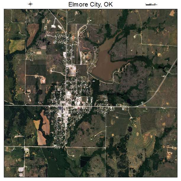Elmore City, OK air photo map