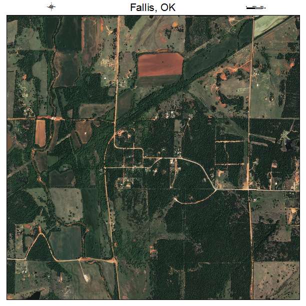 Fallis, OK air photo map