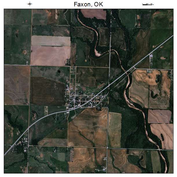 Faxon, OK air photo map